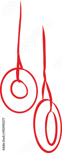 vector element, bagels on a string, outline, rustic style, a la Rus, Slavic style, decorative element