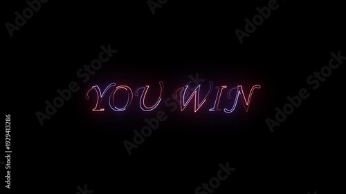 You Win Text Animation Celebration Message
