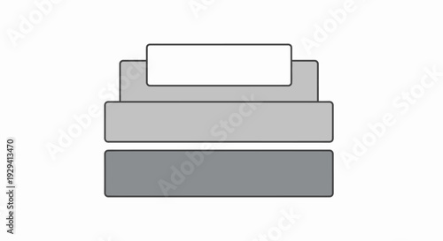 Stacked Rectangular Boxes in Various Shades Gray.