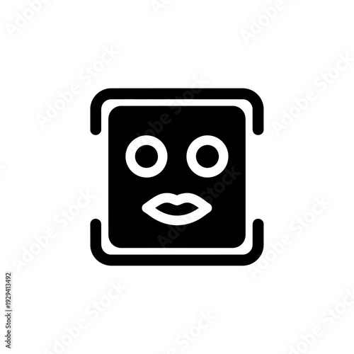 Simple Cartoon Face Icon Design Element.