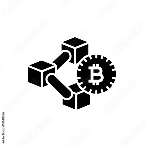 Bitcoin Blockchain Network Connection Illustration.