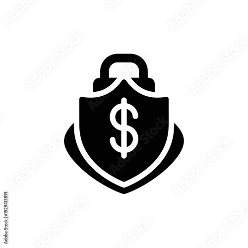 Dollar Sign Shield Protection Security Icon.