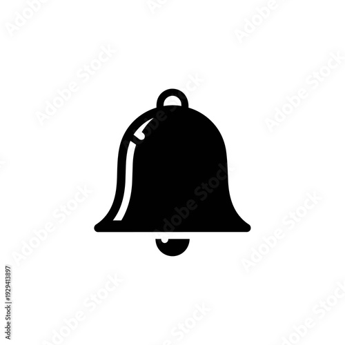 Black Bell Icon Symbol Illustration.