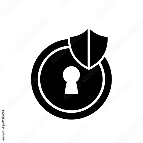 Shield with Keyhole Protection Icon Design.