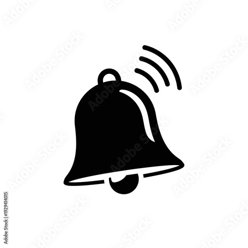 Black Bell Icon Ringing Notification Alert.
