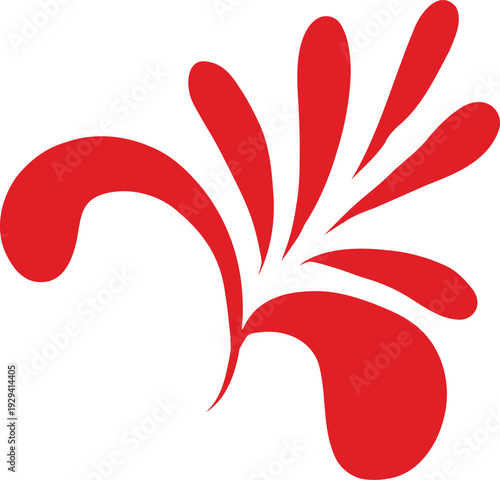 vector element, flower, lily tilt, rustic, a-la rus, Slavic style, decorative element, simple