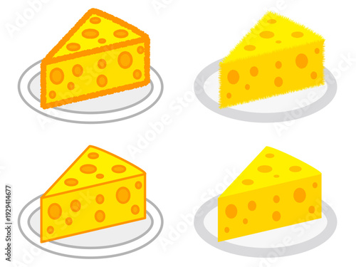 美味しそうなチーズのイラスト素材セット