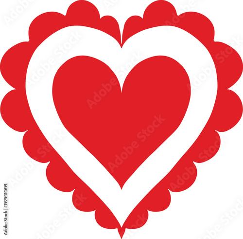 vector element, heart, rustic, a la rus, Slavic style, decorative element, ruffle