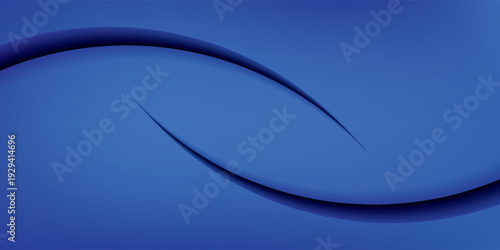 Abstract Blue Wave Curve with Subtle Shadows and Highlights.