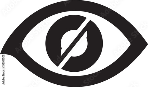 Vector eye icon with line through pupil