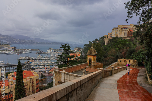 Photos panoramic pedestrian street that leads from the Castle to the port of Monte Carl