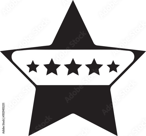 Black star rating icon vector