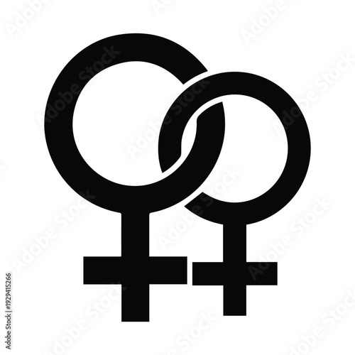 Interconnected female symbols representing unity and equality