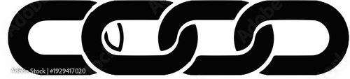 Black stylized interlinked chain symbol on a white background