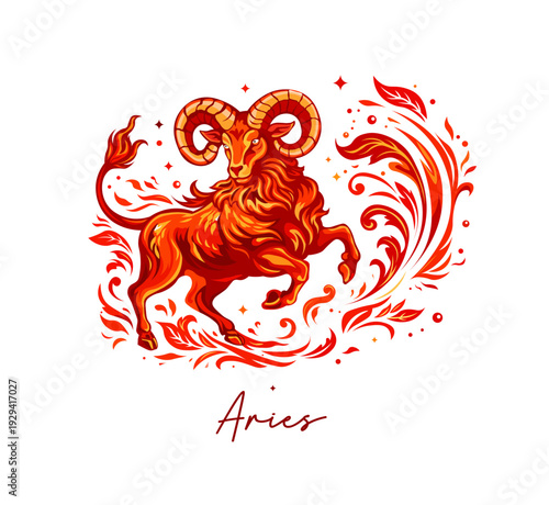 The illustration - zodiac sign in the modern style.