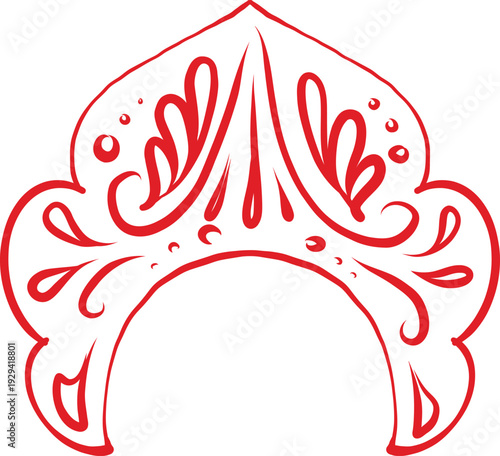vector element, kokoshnik, rustic, a la rus, Slavic style, decorative element