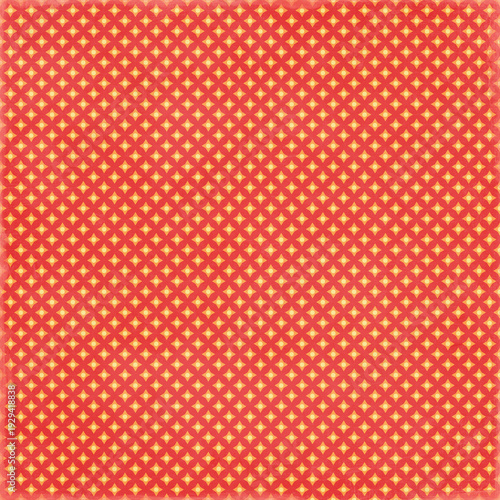 Red and gold small diamond seamless pattern with subtle vintage texture. Classic decorative geometric background for wrapping paper and fabric prints.