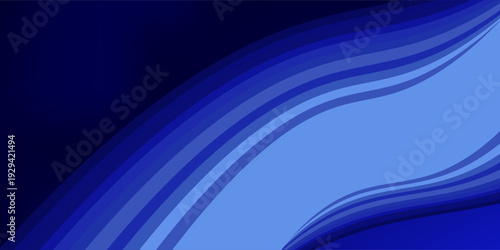 Abstract blue curved stripes background.