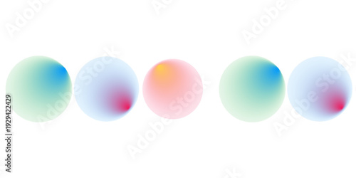 Set color circle gradient noise gradation. Abstract colorful watercolor blur mesh on isolated transparent background. Circle shape png.