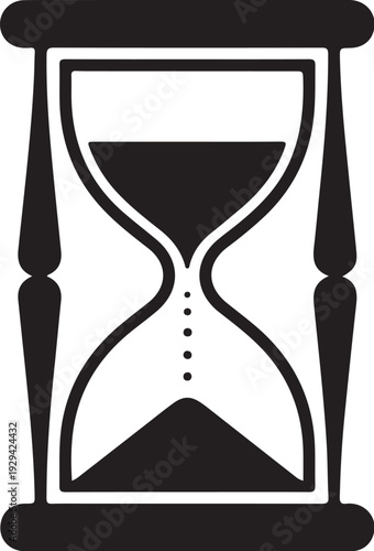 Black hourglass with white background sand timer black and white