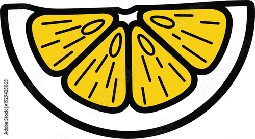 Bright Lemon Slice Illustration, Simple and Vibrant Food Design