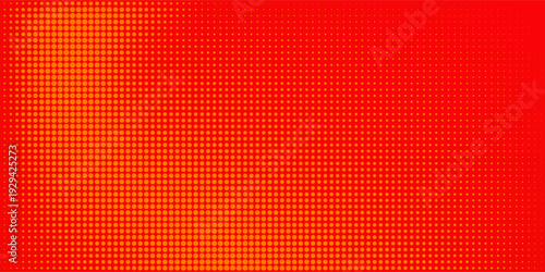 Dots halftone orange color pattern gradient texture with technology digital background. Dots pop art comics with summer background. vector illustration