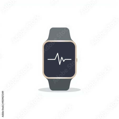 Heart Rate Monitor Wearable Minimal Flat Vector Icon
