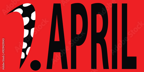 April 1 st logo concept with stylized smiling number one. 1 April fool's day vector creative banner.
