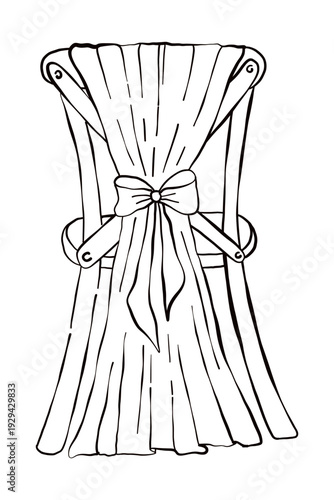 Elegant sketch vector illustration of a wedding chair. Casual vintage drawing for invitation, card, greeting and placard. Save the date