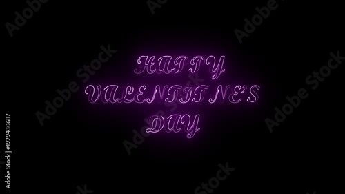 Happy valentines day greeting animation text, lettering with love heart. happy valentines day text.