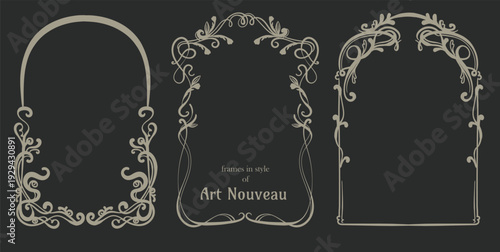 Art Nouveau  Frames  vector  set