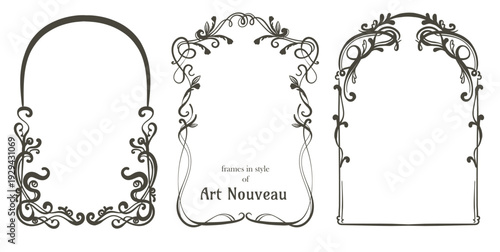 Art Nouveau  Frames  vector  set