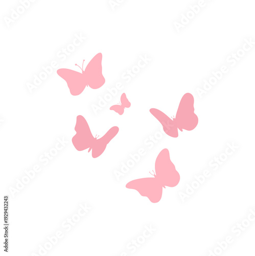 Pink butterfly hand drawn design vector illustration 