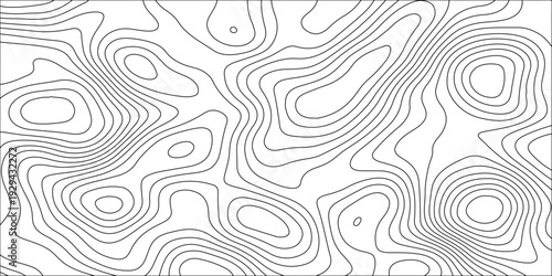 Abstract white contour wave lines topographic background, lines map seamless pattern, modern wallpaper texture and realistic design used for banner and posters, mountain relief geographic pattern.