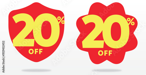 20% tag, special, offer, promo, sticker, retail, banner, template, price, value, product, store, social media, sale, off, discount. Set, icon, vector, shape