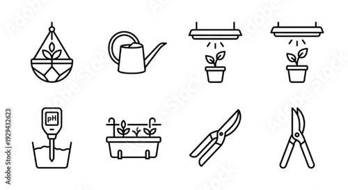 Minimalist continuous line art illustration showing the three stages of plant life: germination, sprouting, and mature growth, isolated on a white background.
