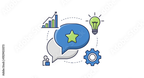 Conceptual illustration of business ideas success growth and innovation