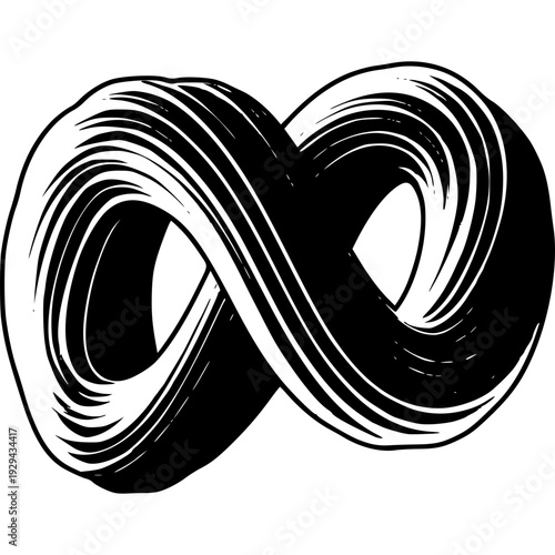 Infinity: Symbolic illustration of infinity, a representation of limitless possibilities, continuity, and boundless concepts.