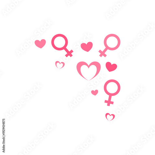 International women's day corner decoration. Vector illustration 