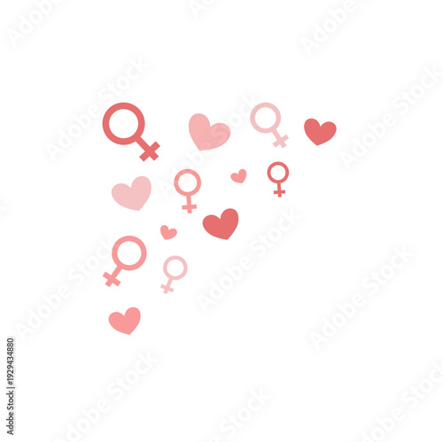 International women's day corner decoration. Vector illustration 