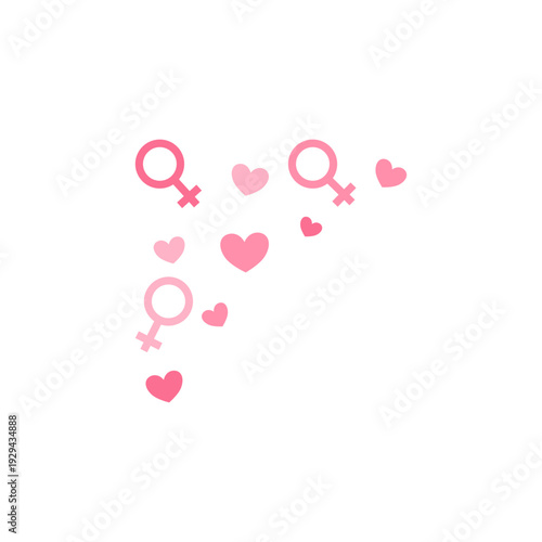International women's day corner decoration. Vector illustration 