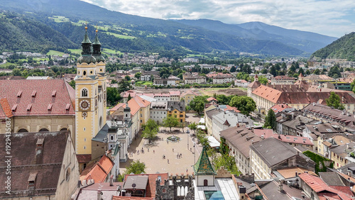 Fotografie aerial drone view, Brixen, Bressanone city