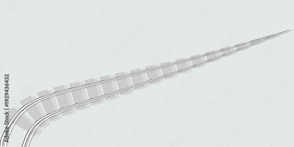 Fototapeta premium Endless wooden ties and wavy bend steel rails isolated on white. Freehand outline ink hand drawn picture icon sketchy in art scribble vintage style pen on paper. Perspective view with space for text