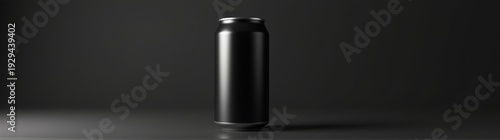 Black bottle on a table with a black background mockup banner copy space