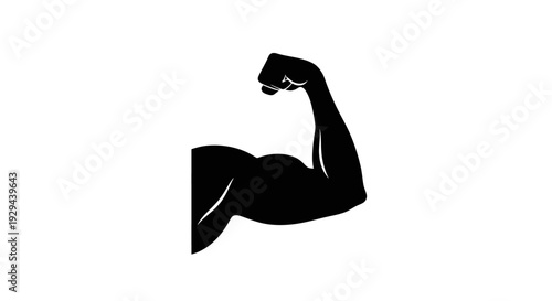 Flexed Arm Silhouette Strong Muscle.