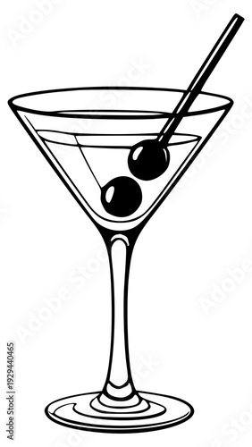 Martini with olives icon