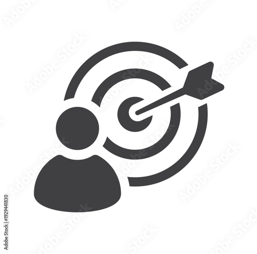 User Target Icon. Editable Stroke