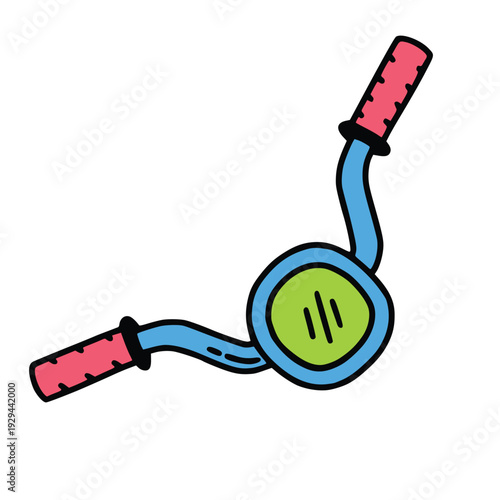 Vector Doodle Motorcycle Handlebars Part Automotive Illustration