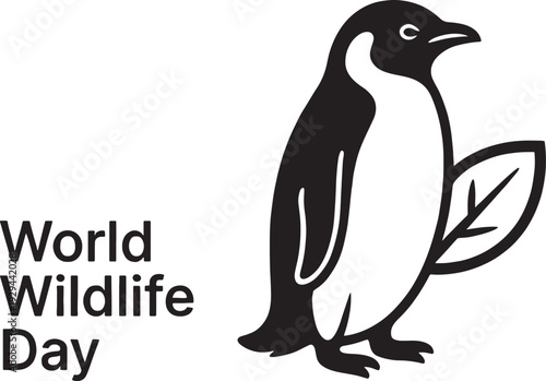 World wildlife day panguien silhouette 