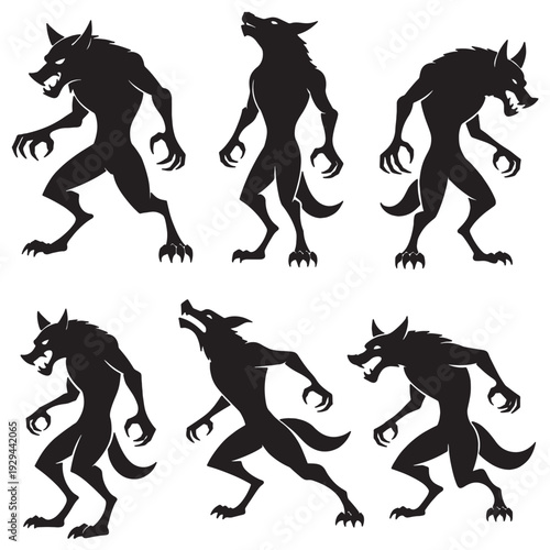A comprehensive set of horse silhouettes featuring wild stallions and equestrian riders in black vector art, depicting animals in a gallop, jumping at a race, and farm ponies with long manes